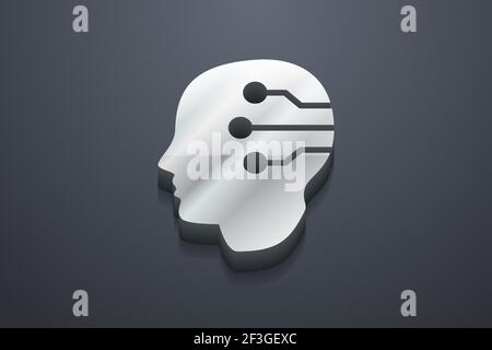 Artificial intelligence - vector icon with shadow. Stock Vector