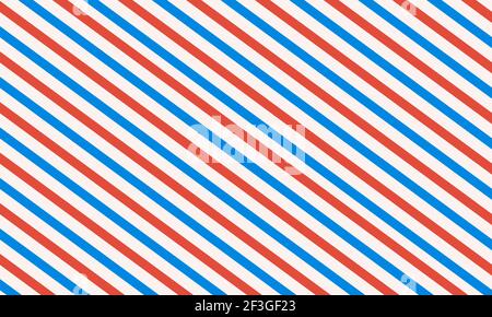 Barbershop liner background. Diagonal stripe - carmine pink, seashell, blue cola. Vector template in vintage style. Stock Vector