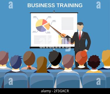 Businessman making presentation Stock Vector