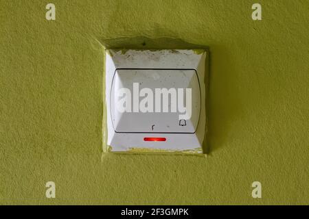 Light switch on the wall Stock Photo