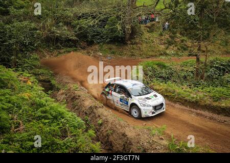 03 GRIEBEL Marijan (deu), KOPCZYK Stefan (deu), PEUGEOT 208 T16, action during the 2018 European Rally Championship ERC Azores rally, from March 22 to 24, at Ponta Delgada Portugal - Photo Jorge Cunha / DPPI Stock Photo