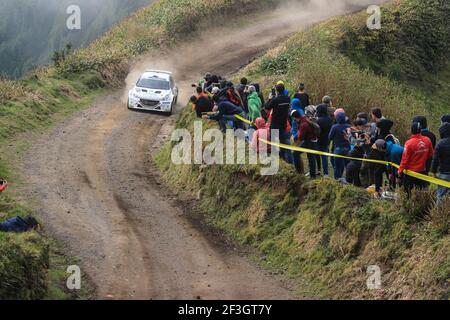 03 GRIEBEL Marijan (deu), KOPCZYK Stefan (deu), PEUGEOT 208 T16, action during the 2018 European Rally Championship ERC Azores rally, from March 22 to 24, at Ponta Delgada Portugal - Photo Jorge Cunha / DPPI Stock Photo