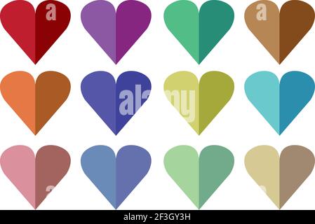 Vector illustration of hearts made from paper folding Stock Vector