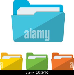 Collection of file folders icons Stock Vector