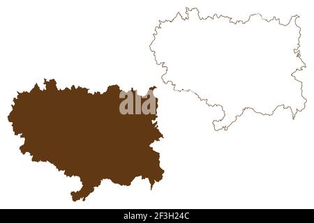 Ravensburg district (Federal Republic of Germany, rural district, Baden-Wurttemberg State) map vector illustration, scribble sketch Ravensburg map Stock Vector