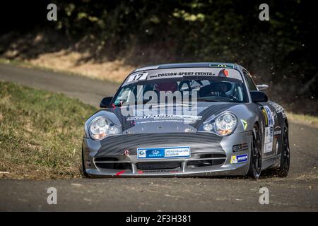 17 COSSON Anthony, HADDAD Marc, JSA YACCO, Porsche GT3 911 RS, action during the 2018 French rally championship, rallye coeur de France, september 27 to 29 at Vendome, France - Photo Gregory Lenormand / DPPI Stock Photo