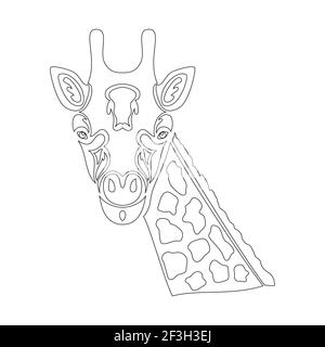 Hand-drawn abstract portrait of a giraffe for tattoo, logo, wall decor, T-shirt print design or outwear. Vector stylized illustration Stock Vector