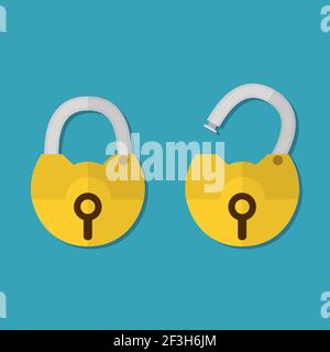 Lock open and closed Stock Vector