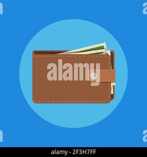 business wallet banknote money euro dollar and coins vector ...
