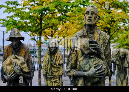 Republic of Ireland, Dublin, Famine Monument commemorating the great famine of 1845-1849 killing 1 million, sculpture by Rowan Gillespie Stock Photo