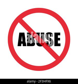 No abuse allowed sign. Isolated on white background. Flat style. Vector graphics Stock Vector