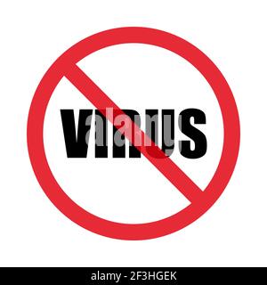 Stop the virus. No bacteria vector symbol. Isolated on white background. Flat style. Vector graphics Stock Vector