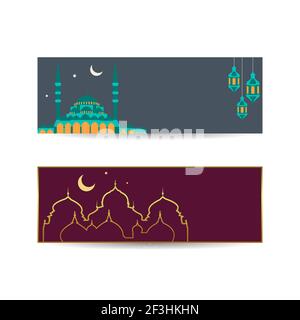 Eid Mubarak Design Background. Vector Illustration for greeting card, poster and banner. islamic background banner Stock Vector