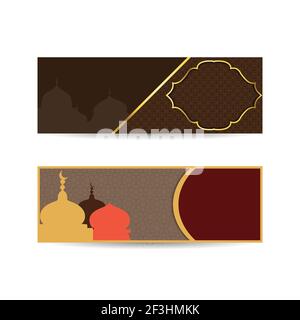 Vector Illustration Ramadan Kareem. Mosque Building Ramadan Kareem Muslim Religion Holy Month. Flat Vector Illustration. islamic background banner Stock Vector