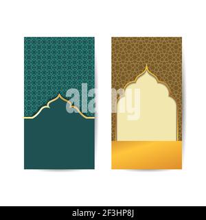 mosque with arabic pattern for ramadan kareem background greetings. islamic background banner Stock Vector