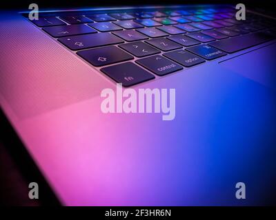 PAROLISE, ITALY - Mar 14, 2021: Photo of my MacBook Pro 15" shoot on iPhone 11 Pro Stock Photo