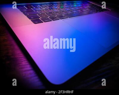 PAROLISE, ITALY - Mar 14, 2021: Photo of my MacBook Pro 15" shoot on iPhone 11 Pro Stock Photo