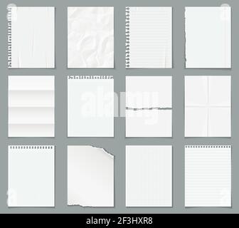 Realistic paper blank sheets with shadow isolated Stock Vector