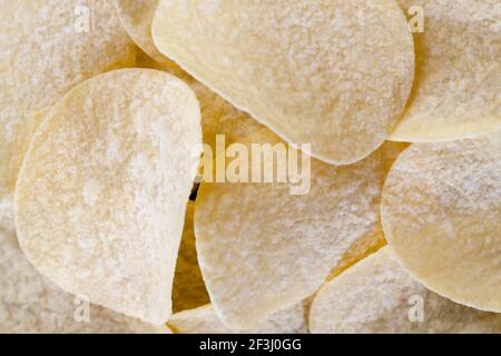 light-colored thin potato chips Stock Photo