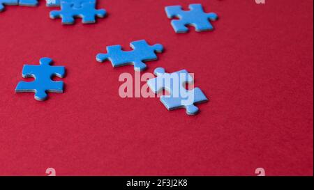 blue puzzles, textures and background Stock Photo