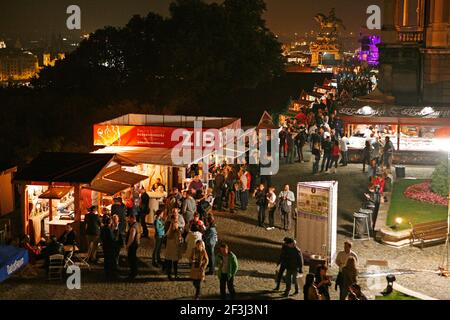 Budapest Wine Festival on the Castle Hill by the Royal Palace. Stock Photo