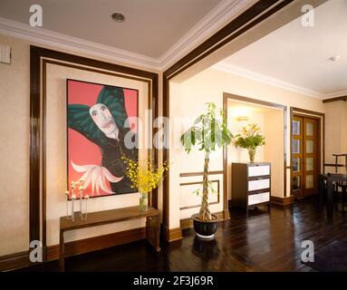 Entrance hall of a Shanghai art decor apartment in Grosvenor House, Shanghai, China designed by Robert Chan of Nube. Stock Photo