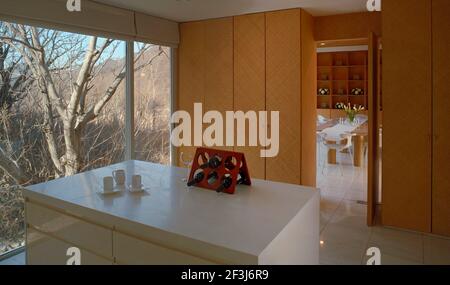 The Furniture House, by Japanese architect Shigeru Ban, in the multi-dwelling project Commune by the Great Wall near Beijing, conceived by developers Stock Photo