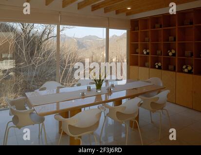 The Furniture House, by Japanese architect Shigeru Ban, in the multi-dwelling project Commune by the Great Wall near Beijing, conceived by developers Stock Photo