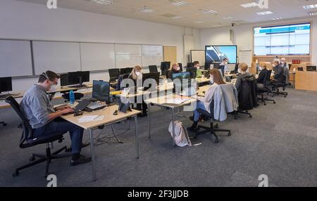 Bad Neuenahr Ahrweiler, Germany. 16th Mar, 2021. A teaching room at the Academy for Crisis Management, Emergency Planning and Civil Defence (AKNZ). The AKNZ is a training and further education institution belonging to the Federal Office of Civil Protection and Disaster Assistance. Credit: Thomas Frey/dpa/Alamy Live News Stock Photo