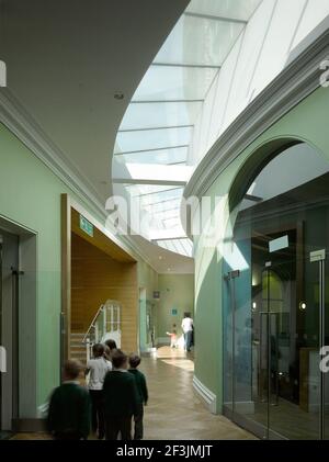 School children inside the Leeds City Museum, Leeds, Yorkshire. Stock Photo