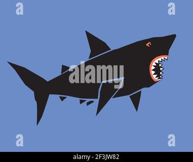 Cartoon illustration of funny shark Stock Vector