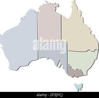 Vector map of Australia with regions and administrative divisions, and ...