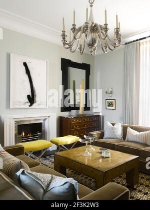 Long house interior with fireplace from Stone age, reconstruction Stock ...