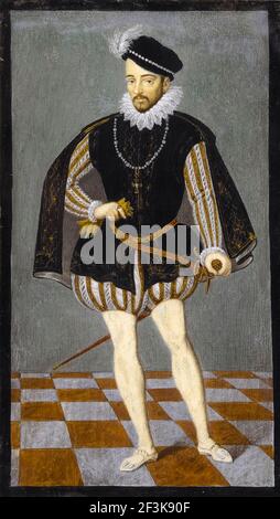 Charles IX (1550-1574), King of France, portrait painting by School of François Clouet , circa 1574 Stock Photo