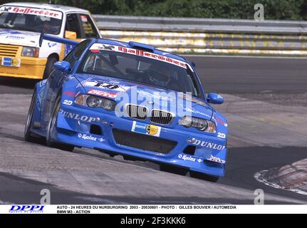 AUTO - 24 HEURES DU NURBURGRING 2003 - 20030601 - PHOTO : GILLES BOUVIER / AUTOMEDIA BMW M3 - ACTION Stock Photo