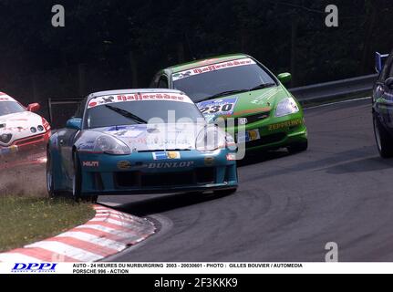 AUTO - 24 HEURES DU NURBURGRING 2003 - 20030601 - PHOTO : GILLES BOUVIER / AUTOMEDIA PORSCHE 996 - ACTION Stock Photo