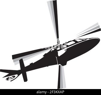 Helicopter in the sky Stock Vector