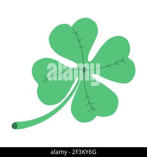 Leaf Clover Isolated on white background.Flat colorful botanical vector illustration. Stock Vector