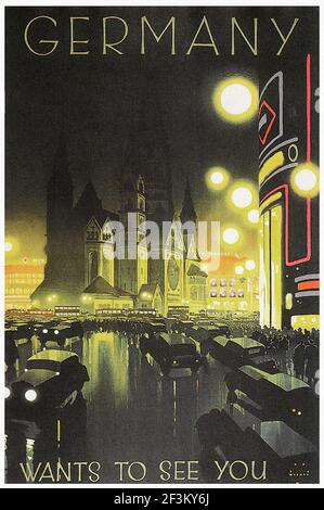 Germany Art Deco Travel Posters Lovely Retro Modern Holiday Tourism Berlin