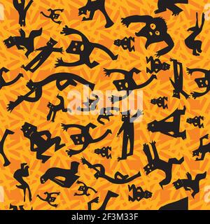 Seamless pattern with people Stock Vector