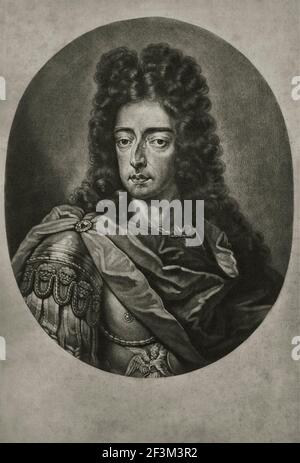 William III (Willem; 1650 – 1702), also widely known as William of Orange, was sovereign Prince of Orange from birth, Stadtholder of Holland, Zeeland, Stock Photo