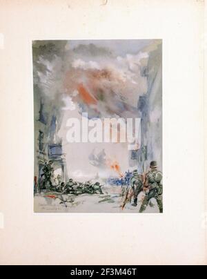 World War II sketches by German artists. Russian campaign (Eastern Front).  USSR, 1940s Stock Photo