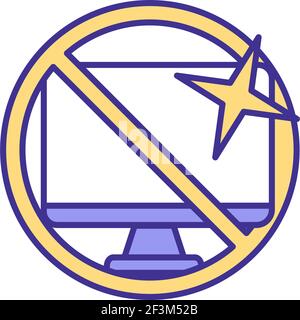 No computer work RGB color icon Stock Vector