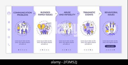 Online family therapy types onboarding vector template Stock Vector