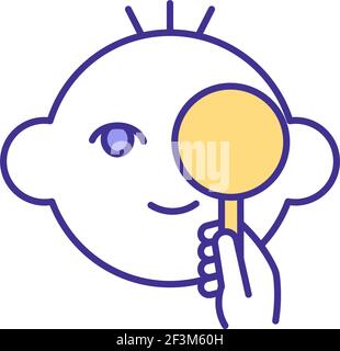 Child eyes test RGB color icon Stock Vector