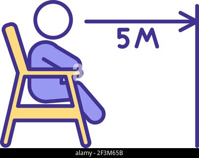 Vision distance check RGB color icon Stock Vector