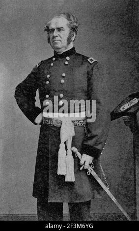 Archival photo of general Henry Benham. Henry Washington Benham (1813 – 1884) was an American soldier and civil engineer who served as a general in th Stock Photo