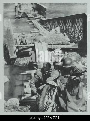 World War II period from German propaganda news. Operation Weserübung (Operation Weser Exercise). 1940 Stock Photo