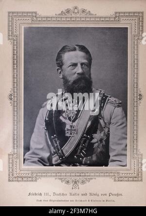 Portrait of Friedrich III of Germany  Frederick III (German: Friedrich Wilhelm Nikolaus Karl Prinz von Preußen; 1831 – 1888) was German Emperor and Ki Stock Photo