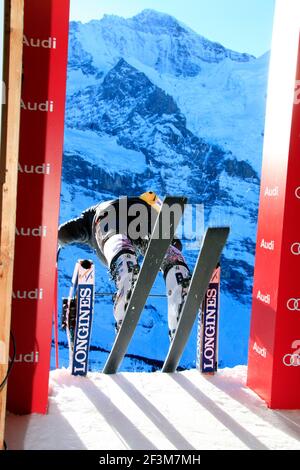 ALPINE SKIING - WORLD CUP 2011/2012 - WENGEN (SUI) - 14/01/2012 - PHOTO : GERARD BERTHOUD / DPPI - MEN DOWNHILL - ILLUSTRATION START Stock Photo